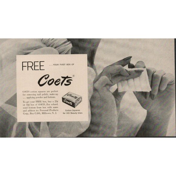 1954 Coets Cotton Squares Vintage Print Ad (L5) - Picture 3 of 3